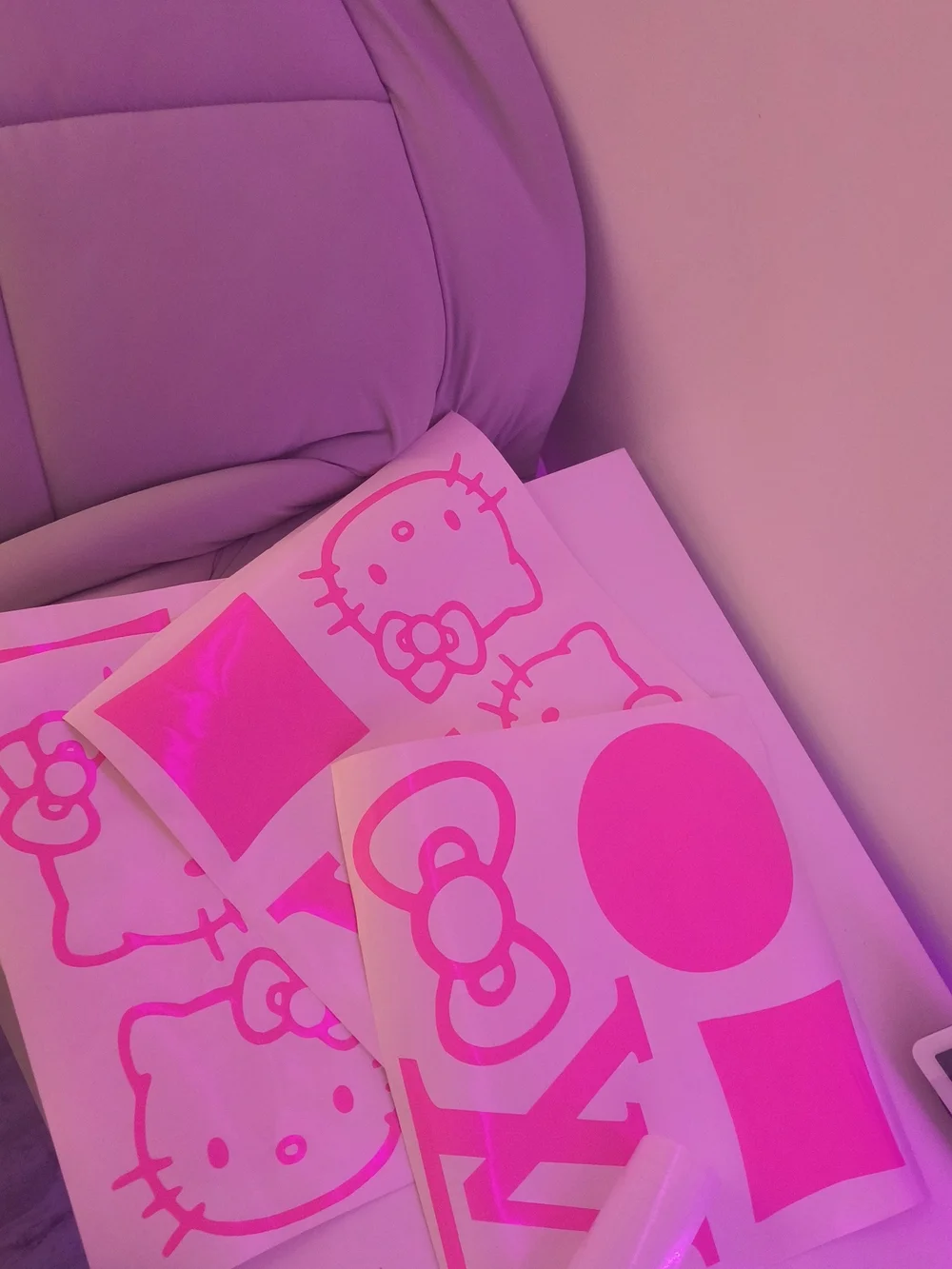 Pink Hello Kitty x LV Wall Decal Set - Decorative Wall Stickers